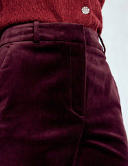 Canonbury Velvet Pants-Dark Cherry / Boden On sale