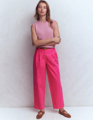 Bloomsbury Cotton Pants-Pink Peony / Boden Discount