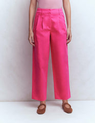 Bloomsbury Cotton Pants-Pink Peony / Boden Discount