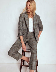 Bloomsbury Wool Pants-Blue and Grey Prince of Wales / Boden Sale