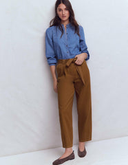 Belted Barrel Leg Pants-GINGERBREAD / Boden On sale