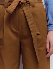 Belted Barrel Leg Pants-GINGERBREAD / Boden On sale