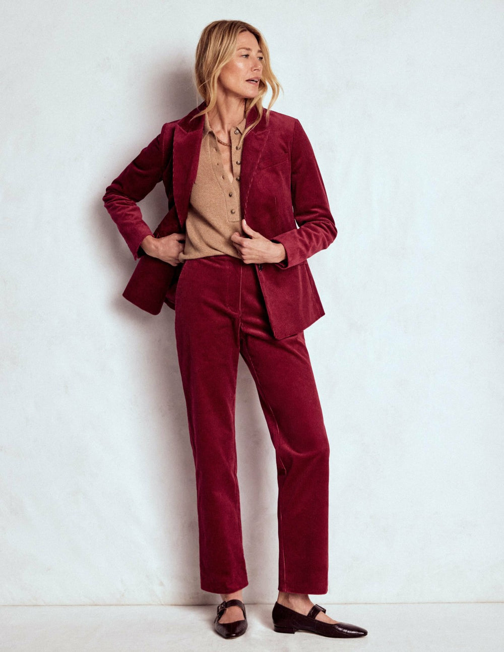 Canonbury Cord Pants-Burgundy Red / Boden us