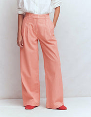 Kensington Wide Leg Pants-Red Ticking Stripe / Boden Sale