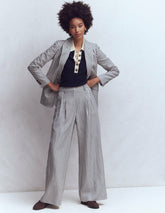 Kensington Wide Leg Pants-Blue and Ivory Stripe / Boden Online