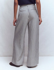 Kensington Wide Leg Pants-Blue and Ivory Stripe / Boden Online