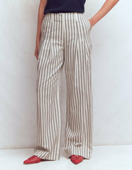 Mayfair Tailored Pants-Ivory, Navy Stripe / Boden Outlet