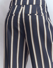 Kensington Tailored Pants-Navy Camel Tram Stripe / Boden On sale