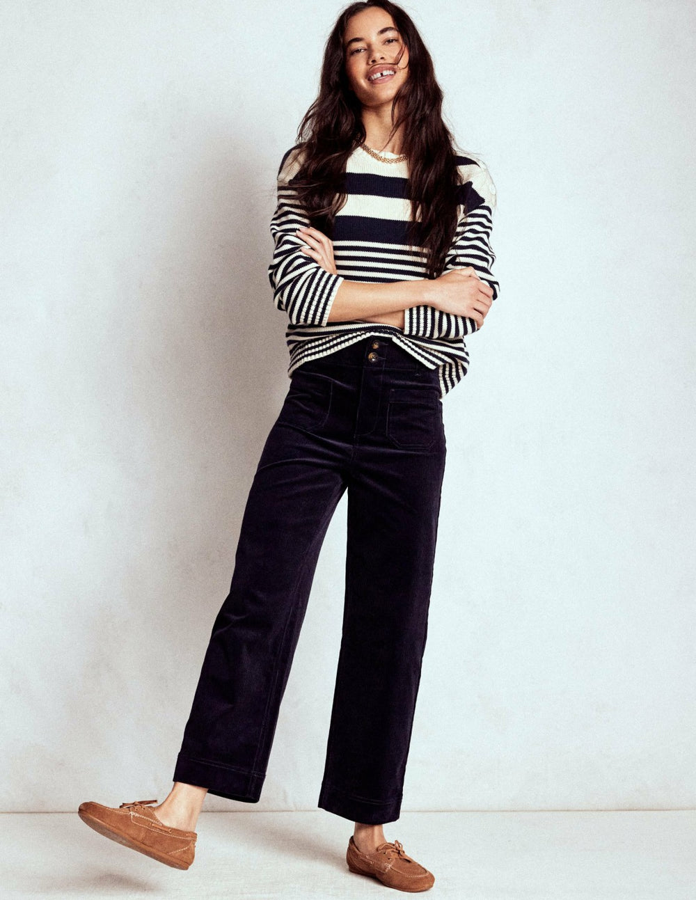Primrose Cord Pants-Navy / Boden On sale