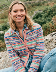 Edie Fair Isle Knitted Shirt-Pink Heritage Fair Isle / Boden Sale