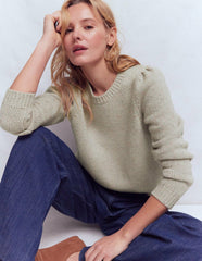 Davina Puff Sleeve Sweater-Ivory, Nep / Boden On sale