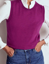 Emilia Cotton Crew Neck Vest-Regal Purple / Boden Online