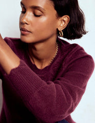 Fluffy Embroidered Sweater-Deep Wisteria / Boden