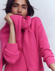 Lucy Oversized Cotton Jumper-Pink Peony / Boden Sale