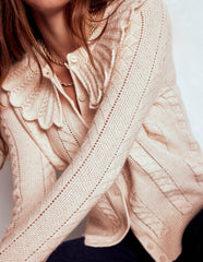 Scallop Collar Cardigan-Warm Ivory Melange / Boden On sale