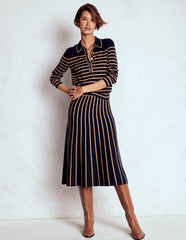 Liz Henley Jumper-Navy / Camel / Boden Online
