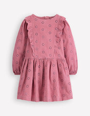 Cord Broderie Dress-Pink Haze / Boden us