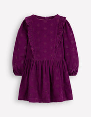 Cord Broderie Dress-Blackberry / Boden