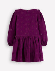Cord Broderie Dress-Blackberry / Boden
