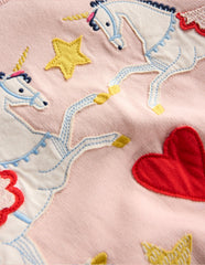 Drop Waist Sweatshirt Dress-Chalk Pink Appliqué / Boden Sale