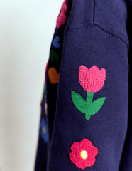 Relaxed Sweatshirt Dress-College Navy Birds / Boden Online
