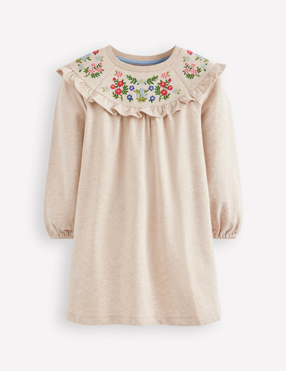 Embroidered Sweatshirt Dress-Oatmeal Marl / Boden Discount