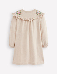 Embroidered Sweatshirt Dress-Oatmeal Marl / Boden Discount