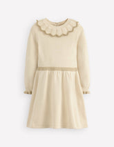 Pretty Collared Knitted Dress-Soft Ivory / Boden On sale