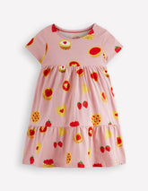 Ariel Twirly Jersey Dress-Vintage Pink Sweet Treats / Boden