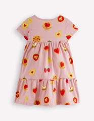 Ariel Twirly Jersey Dress-Vintage Pink Sweet Treats / Boden