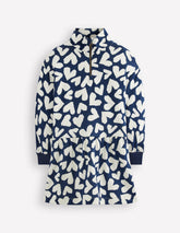 Half Zip Sweat Dress-College Navy Collage Hearts / Boden Sale