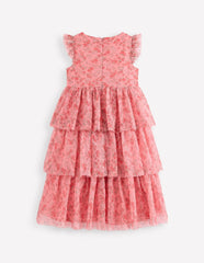 Heart Tulle Dress-Salmon Pink Meadow Floral / Boden Discount