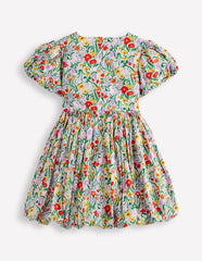 Bubble Hem Dress-Honeysuckle Flower Vine / Boden us