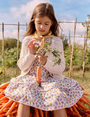 Tiered Lace Trim Dress-Soft Ivory Rosa / Boden