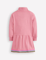 Half Zip Sweat Dress-Pink Haze / Boden Outlet