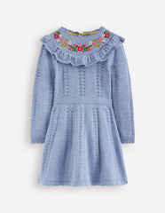 Pointelle Knitted Dress-Glacier Lake Marl / Boden Online