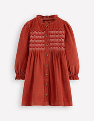 Suki Long Sleeve Smocked Dress-Copper / Boden Outlet