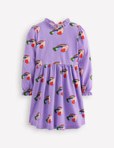 Blouson Sleeve Jersey Dress-Purple Love Rainbow / Boden Discount