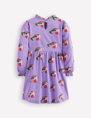 Blouson Sleeve Jersey Dress-Purple Love Rainbow / Boden Discount