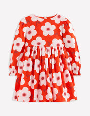 Madeline Long Sleeve Dress-Sunset Orange Giant Daisy / Boden us
