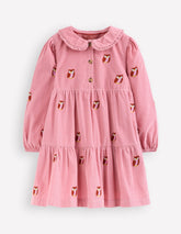 Minna Collared Woven Dress-Pink Owl Embroidery / Boden Sale