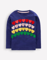 Fun Relaxed T-shirt-Twilight Rainbow Hearts / Boden Outlet
