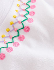 Relaxed Embroidered T-shirt-White / Boden Sale