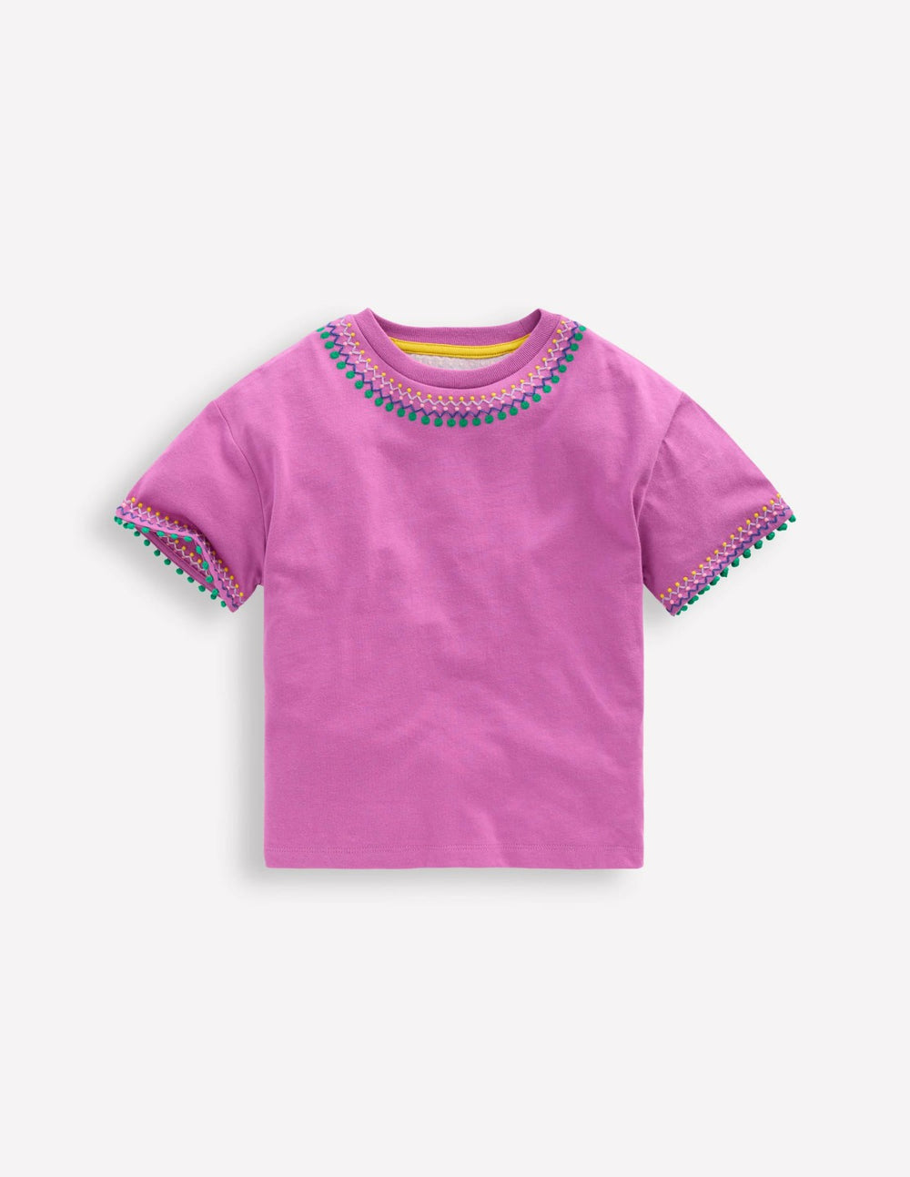 Relaxed Embroidered T-shirt-Radiant Orchid / Boden Online