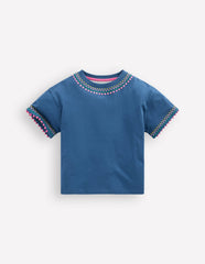 Relaxed Embroidered T-shirt-Navy / Boden On sale