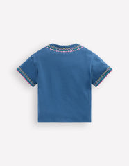 Relaxed Embroidered T-shirt-Navy / Boden On sale