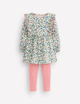 Ribbed Tunic Set-Soft Ivory Floral / Boden us