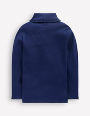 Ribbed Roll Neck Top-College Navy / Boden Sale