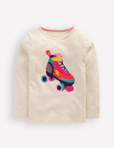 Long Sleeve Bouclé T-shirt-Oatmeal Marl Rollerskate / Boden Outlet