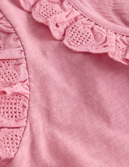 Broderie Heart Trim Top-Pink Haze / Boden On sale